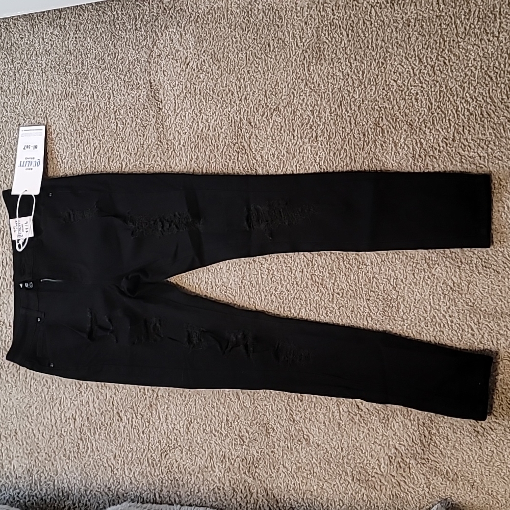 Distressed black jeans